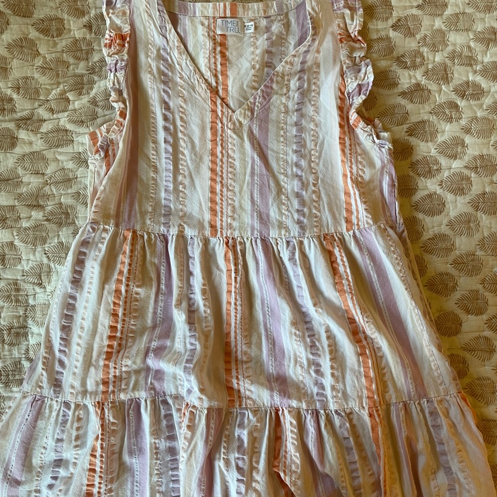 Time and Tru Flowy mini dress striped M